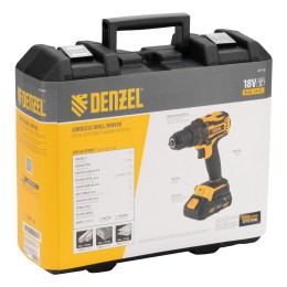 Denzel Дрель-шуруповерт аккумуляторная, бесщет. BLDL-18-02 Li-Ion, 18 В 26140