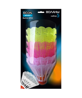 Mallony Воланы Ecos (набор из 5 шт) BadVol-5PM 323117-SK