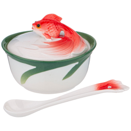 Lefard Икорница с ложечкой ЗОЛОТАЯ РЫБКА 10*10*9 см, 58-141