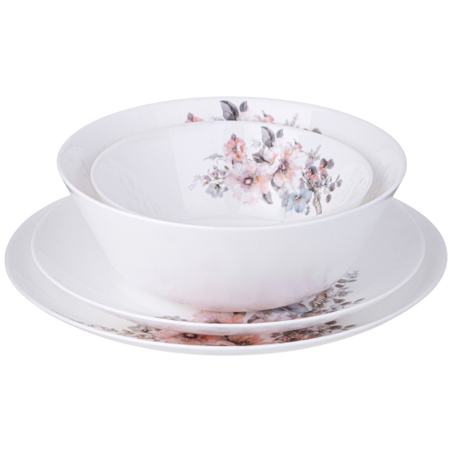 Набор столовый Agness Flower symphony 19пр: 24см/21,5см/15см /19см. 598-077