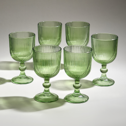 Lefard Набор бокалов SIMPLICITY GREEN 6 шт 370 мл / 16 см. 675-103