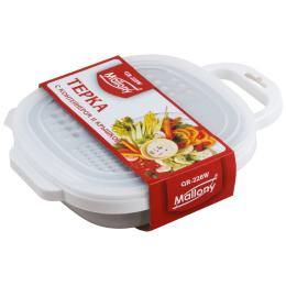 MALLONYТерка GR-228W с контейнером и крышкой, цвет белый (пластик, нерж.сталь) 965016-SK