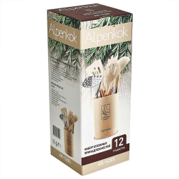 ALPENKOK Набор кухонных принадлежностей на подставке 12 предметов (силикон) АК-5285 молочный