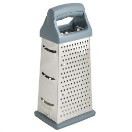 WEBBER Терка 4 грани 20 см, нержавеющая сталь, пластиковая ручка BE-048 серая