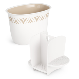 АЛЬТЕРНАТИВА Подставка под столовые приборы ЭСТЕТИКА БЕЛО/БЕЖ М8730