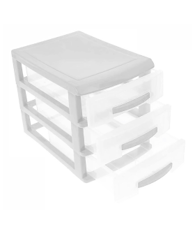 РОССПЛАСТ Комод настольный 3 секции МИНИ РП-442 БЕЛЫЙ