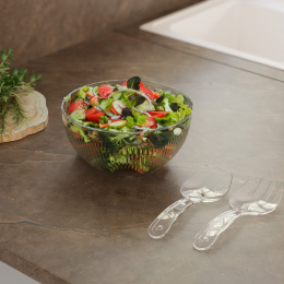 DD STYLE Салатник 4л КРИСТАЛЛ с приборами для сервировки 10732