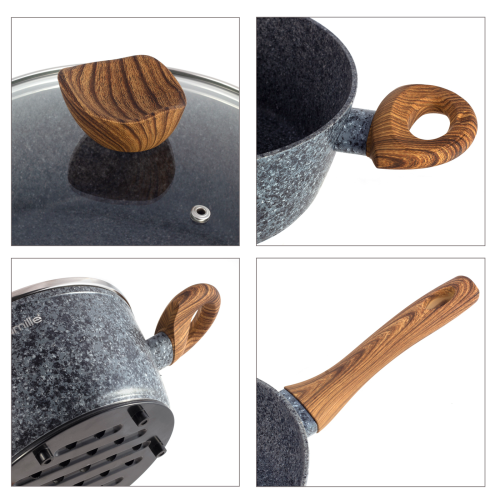 Набор посуды 12 предметов Kamille KM-4440 из алюминия с мраморным покрытием