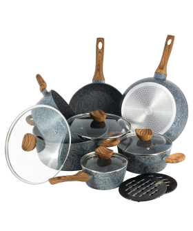 Kamille Набор посуды 12 предметов из алюминия с мраморным покрытием KM-4440 Kamille Набор посуды 12 предметов из алюминия с мраморным покрытием KM-4440