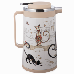 Lefard Термос со стеклянной колбой, 950 мл, крышка с клапаном, серия ПАРИЖСКИЕ КОТЫ 734-207