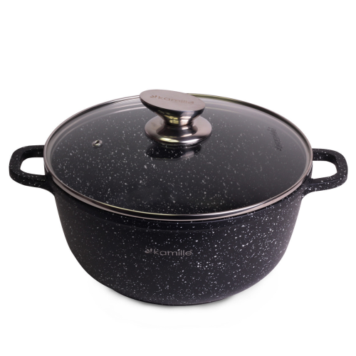 Кастрюля 4,5 л. из литого алюминия Kamille KM 4405 с мраморным покрытием