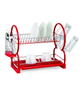 Kamille Сушилка для посуды двухъярусная красная KM-0765A Kamille Сушилка для посуды двухъярусная красная KM-0765A