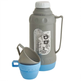 ALPENKOK Термос со стеклянной колбой 1,8 л AK-10107S серый