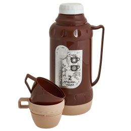 ALPENKOK Термос со стеклянной колбой 1,8 л AK-10108S коричневый