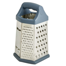 WEBBER Терка 6 граней, 20 см (нержавеющая сталь) с пластиковой ручкой BE-092 серая