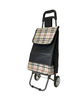 DELTA Тележка багажная ручная 50 кг DT-120 с металлическими колесами, черная с бежевым DELTA Тележка багажная ручная 50 кг DT-120 с металлическими колесами, черная с бежевым