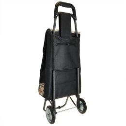 DELTA Тележка багажная ручная 50 кг DT-120 с металлическими колесами, черная с бежевым