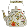 Чайник 4 л эмалированный с керамической ручкой EM-1339 Цветы