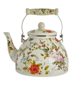 METALLONI Чайник 4 л эмалированный с керамической ручкой Цветы EM-1339
