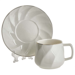 BEATRIX Набор чайный 12 предметов 220мл на мет подставке Айвори Ф5-039К/12