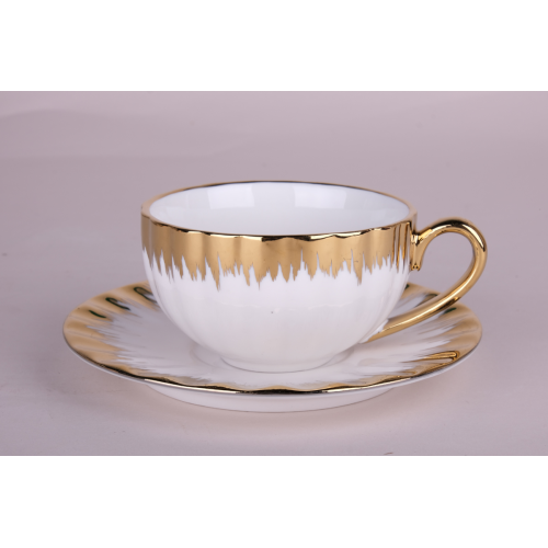Набор чайный  12 пр. White gold КОРАЛЛ 220 мл. на мет.подст. 7477