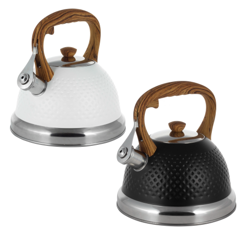Чайник 2,7 л. из нержавеющей стали со свистком Kamille KM-1098 и ручкой "soft touch" под дерево