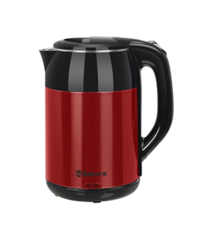 SAKURA Электрический чайник 1,8л черн/красный металлик SA-2168MBR