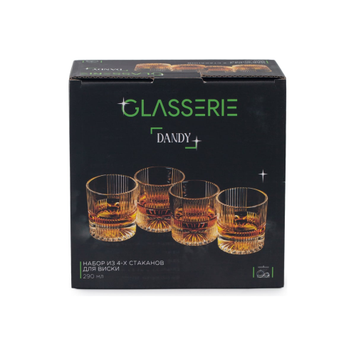 Набор из 4-х стаканов для виски GLASSERIE DANDY 290 мл GL015