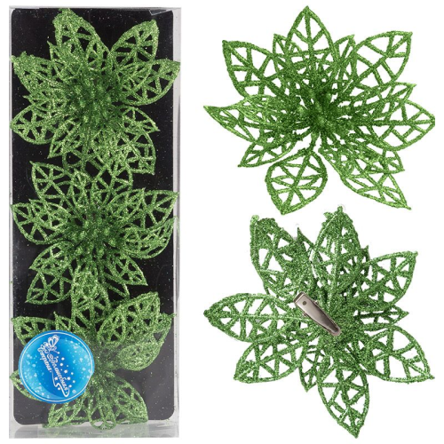 Украшение декоративное Цветок (3шт) цвет зеленый 007939-SK