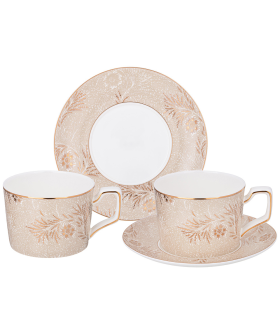 Lefard Чайный набор ЗОЛОТЫЕ УЗОРЫ на 2 пер. 4 пр. 280мл 264-1169