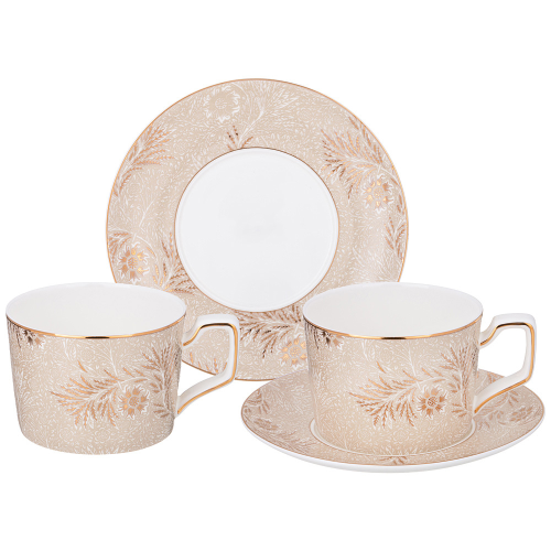 Чайный набор Lefard ЗОЛОТЫЕ УЗОРЫ на 2 пер. 4 пр. 280мл 264-1169