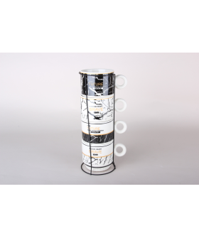 КОРАЛЛ Набор кружек на металлической подставке (4 шт) 200 мл Future and Brave 7494