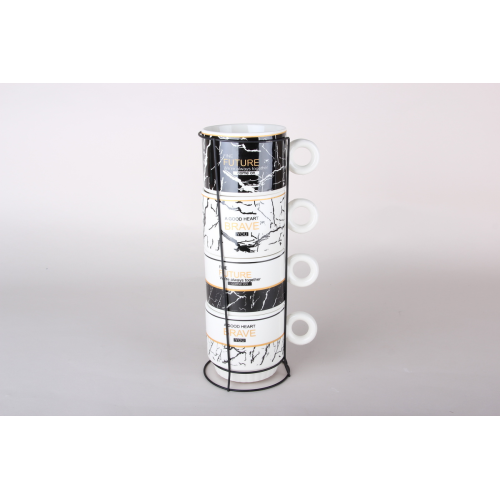 Набор кружек на металлической подставке (4 шт) 200 мл Future and Brave 7494