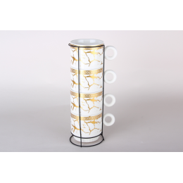 КОРАЛЛ Набор кружек на металлической подставке (4 шт) 200 мл 7497