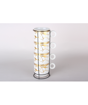 КОРАЛЛ Набор кружек на металлической подставке (4 шт) 200 мл 7497 КОРАЛЛ Набор кружек на металлической подставке (4 шт) 200 мл 7497