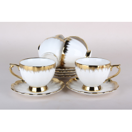 КОРАЛЛ Набор чайный 12 пр. 230 мл. Белое золото GC47-D2