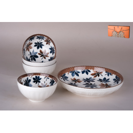 КОРАЛЛ Набор подарочный (тарелка 20.5см 1шт/пиала 330мл 4 шт) 8989