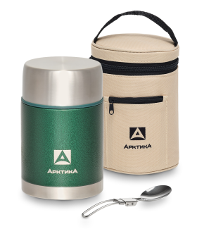 Арктика Термос 306-800А-GN 800мл. зеленый с широким горлом в чехле