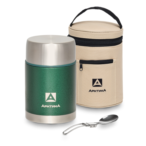 Термос "Арктика" 306-800А-GN 800мл. зеленый с широким горлом в чехле