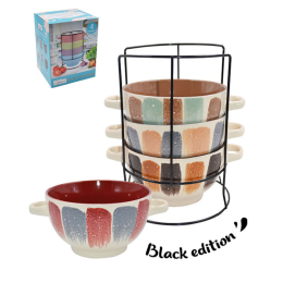 Lavenir Набор бульонниц на м/подст. (4шт.) "Палитра" 630 мл, 14 см, 21985