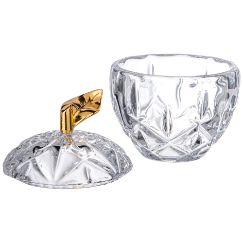 Блюдо для десерта с крышкой ЯБЛОКО 90 мл. 7*7 см. высота=10 см. 355-056