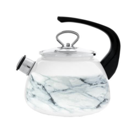 КМК Эмалированный чайник 2,0л. 43604-102/4.01-У1 Белый мрамор