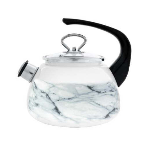 Эмалированный чайник 2,0л. КМК 43604-102/4.01-У1 Белый мрамор