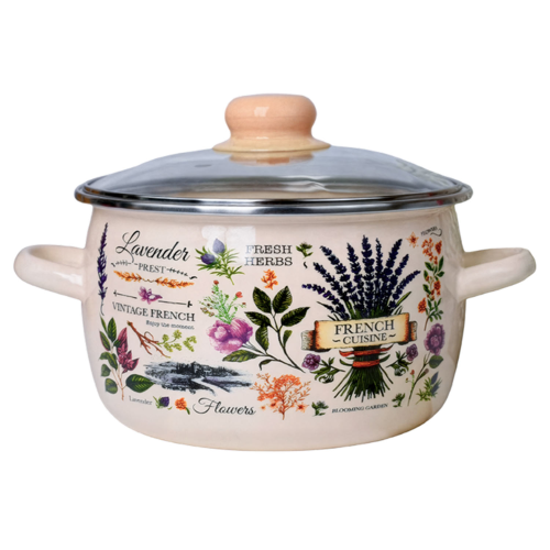 Кастрюля эмал сфер Appetite Эдем 2,0л стекл/кр 1RC161S