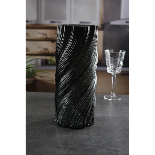 Ваза стеклянная Royal Classics,12*30 см, цвет серый 68984