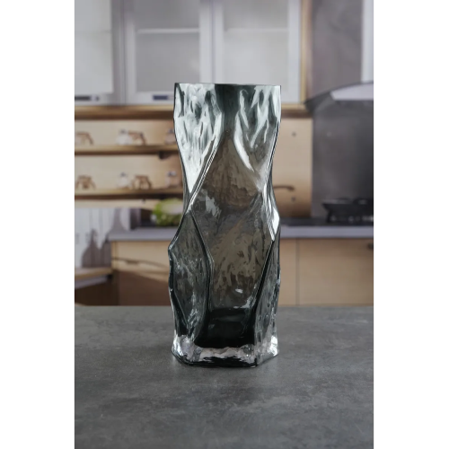 Ваза стеклянная Royal Classics,12*30 см, цвет серый 68986