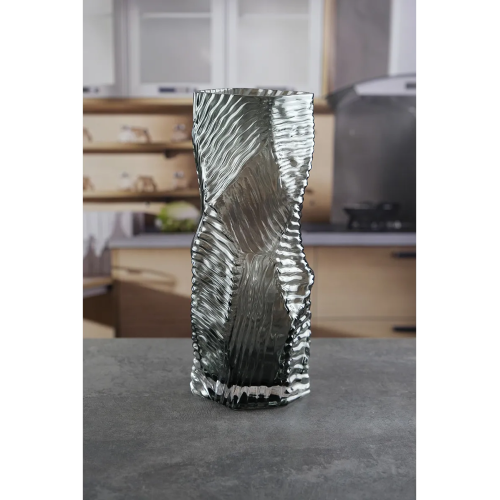 Ваза стеклянная Royal Classics,12*30 см, цвет серый 68988