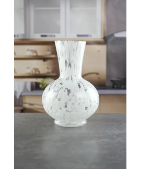 Royal Classics Ваза стеклянная 15*24 см, цвет  с белыми цветочками 68951