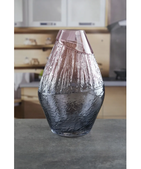 Royal Classics Ваза стеклянная 16*28 см, цвет серо-розовый 68977