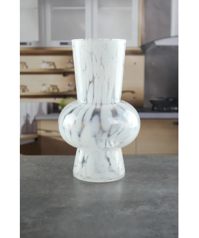 Royal Classics Ваза стеклянная 17*28 см, цвет  с белыми цветочками 68950